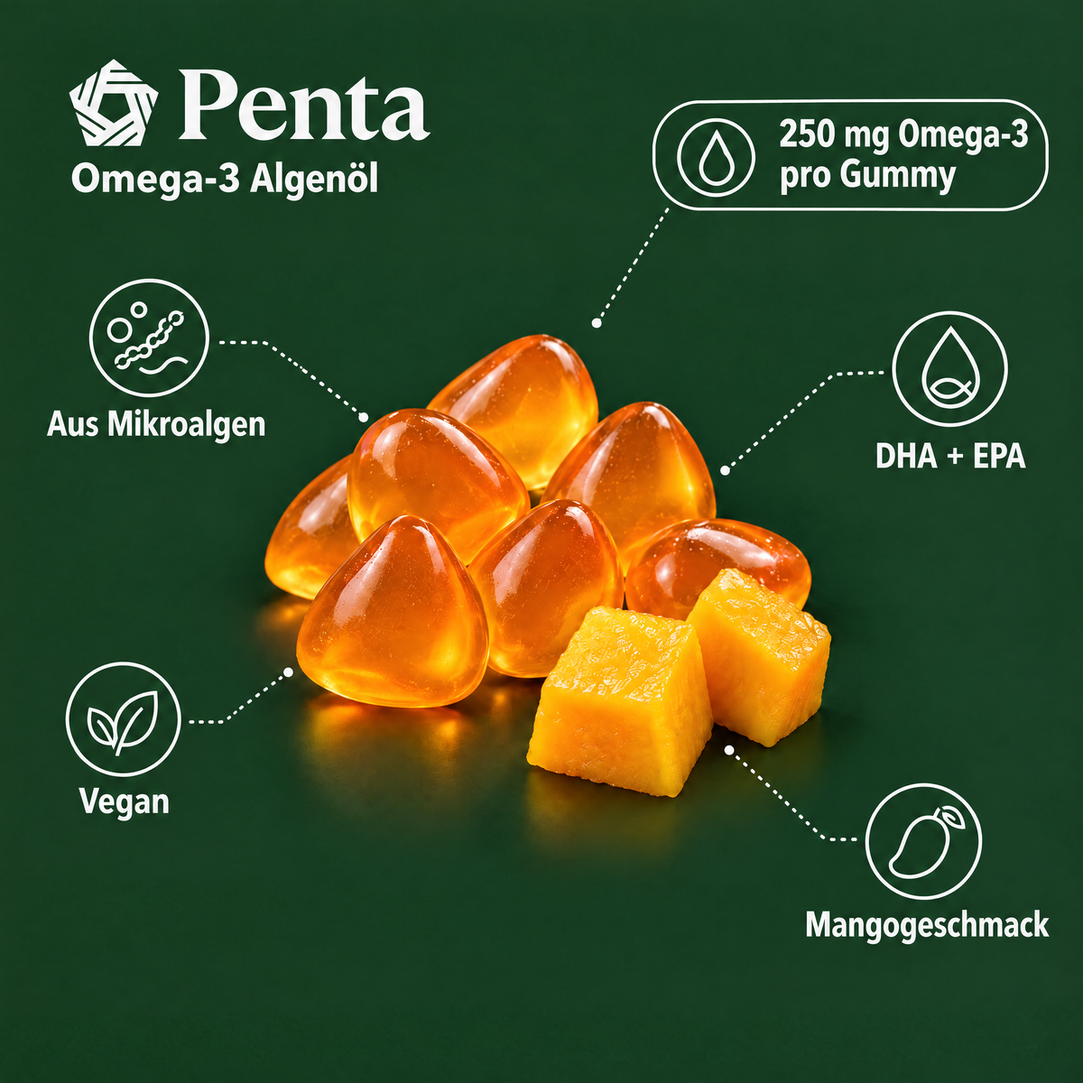 PENTA Omega-3 Algenöl Gummies